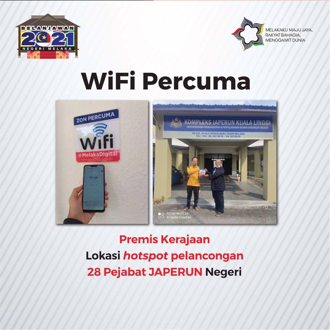 Melaka bekalkan WiFi percuma