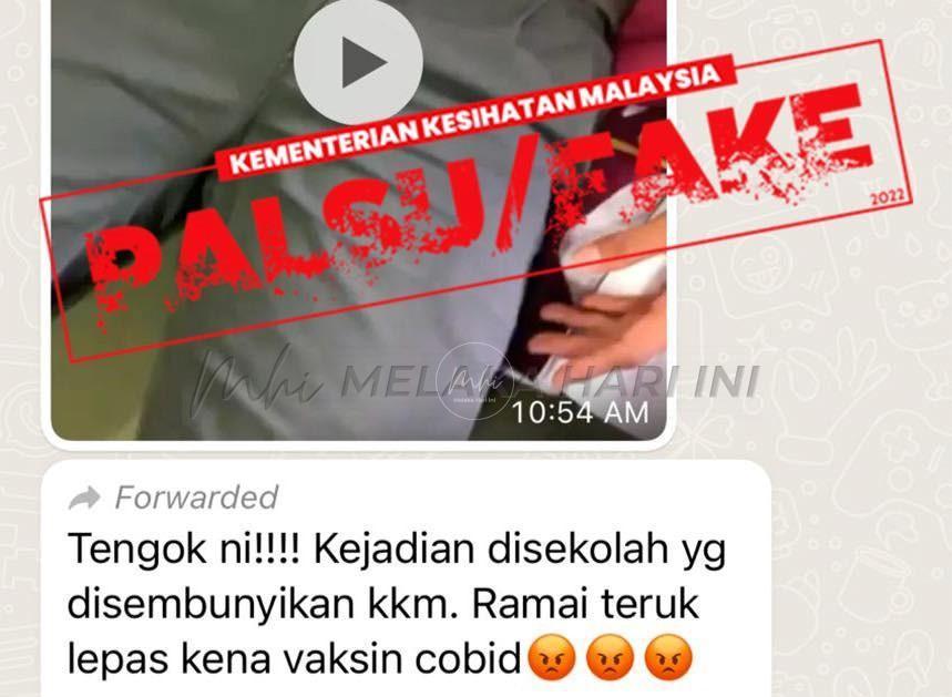 KKM nafi video tular pelajar sekolah alami reaksi selepas divaksin