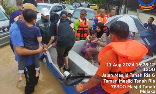 Bah di daerah Alor Gajah: Mangsa meningkat kepada 419 orang, lapan PPS dibuka