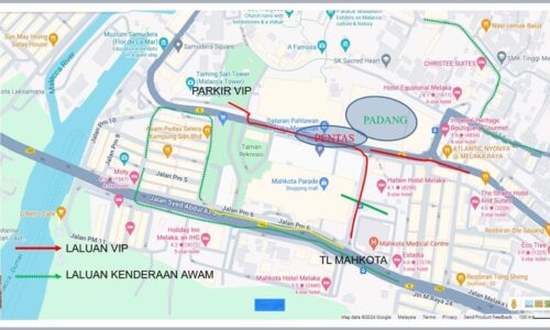 14 JALAN, PERSIMPANGAN DITUTUP SEMPENA SAMBUTAN MERDEKA MELAKA