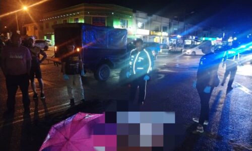 TRAGEDI KELUAR SIMPANG: WARGA EMAS MAUT, CUCU CEDERA