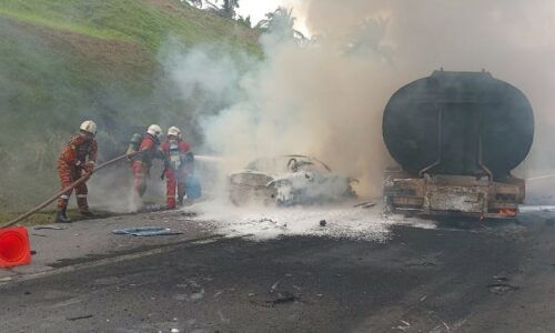 PEMANDU CEDERA, LORI TANGKI DAN KERETA TERBAKAR